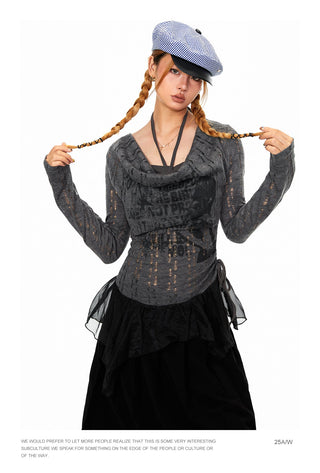 Mesh Stitching Fake Two-Piece