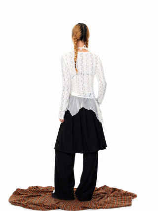 Mesh Stitching Fake Two-Piece