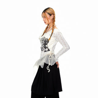 Mesh Stitching Fake Two-Piece