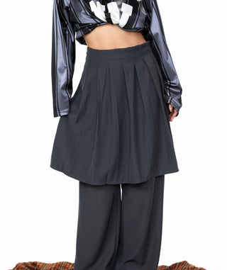 Wide-Leg Suit Mop Pants
