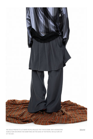 Wide-Leg Suit Mop Pants