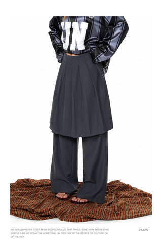 Wide-Leg Suit Mop Pants
