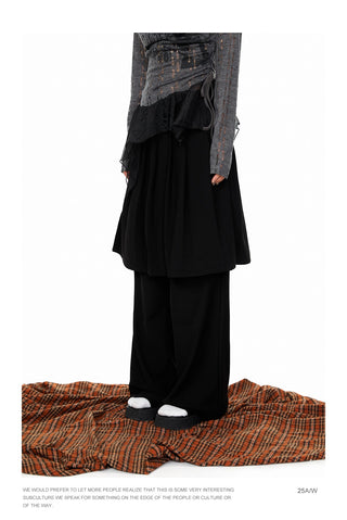 Wide-Leg Suit Mop Pants