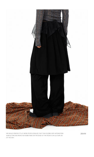 Wide-Leg Suit Mop Pants