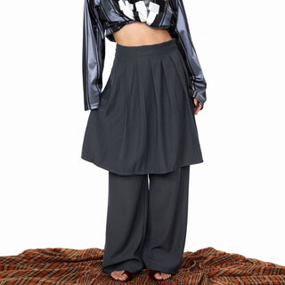 Wide-Leg Suit Mop Pants