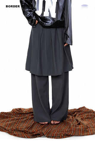 Wide-Leg Suit Mop Pants