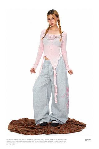 Irregular Tassel Ribbon Top