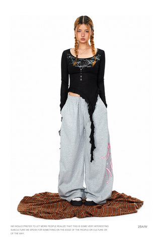 Irregular Tassel Ribbon Top