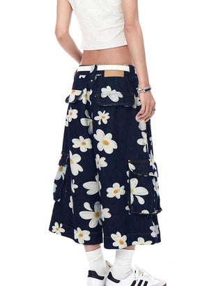 daisy denim shorts