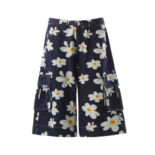 daisy denim shorts