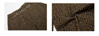 leopard denim shorts
