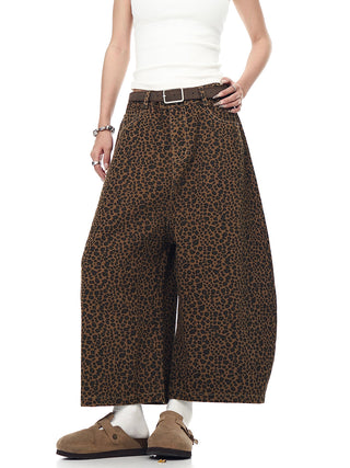 leopard denim shorts