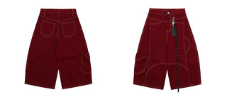 deconstructed denim shorts