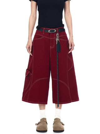 deconstructed denim shorts
