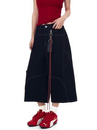 deconstructed denim shorts