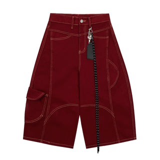 deconstructed denim shorts