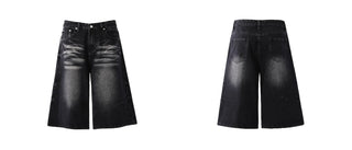 washed denim shorts