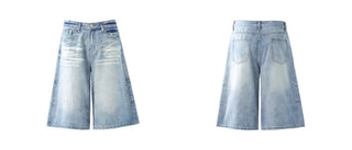 washed denim shorts