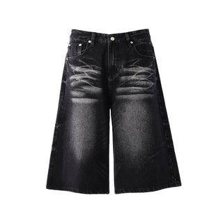 washed denim shorts
