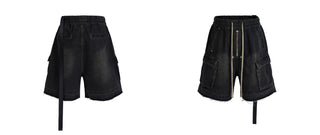 washed denim shorts