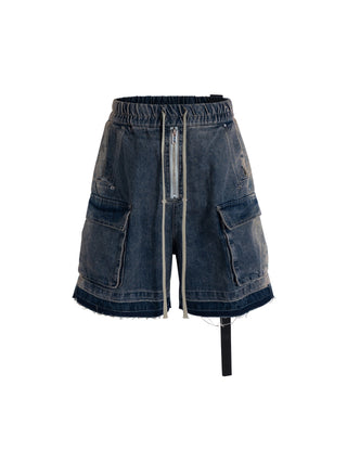 washed denim shorts
