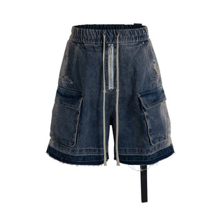 washed denim shorts