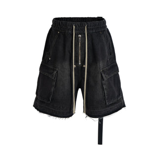 washed denim shorts