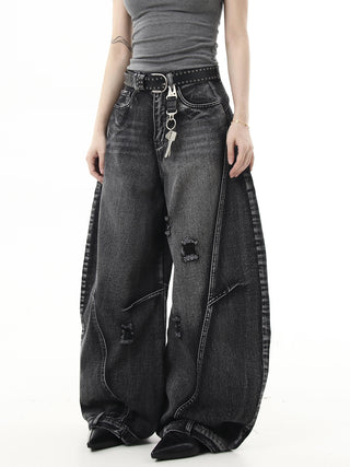 washed machete jeans