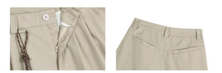 pleated cropped trousers