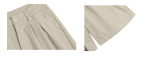 pleated cropped trousers