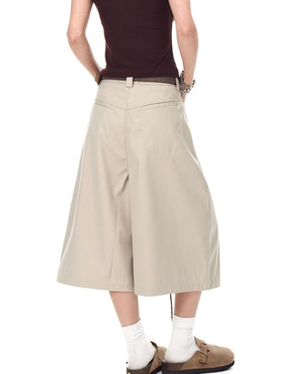 pleated cropped trousers
