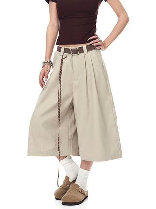 pleated cropped trousers