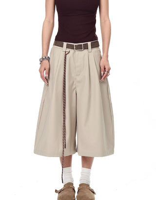 pleated cropped trousers