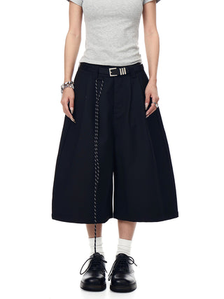 pleated cropped trousers