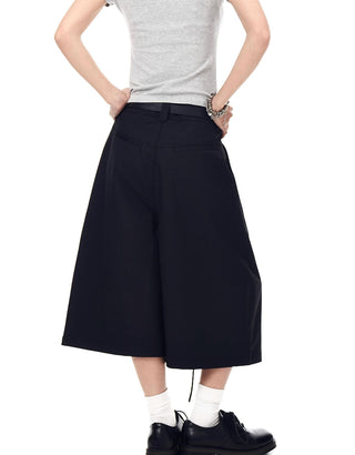 pleated cropped trousers