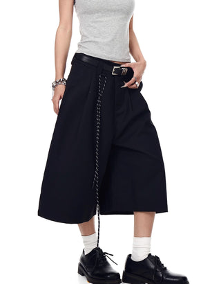 pleated cropped trousers