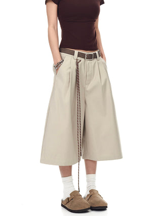 pleated cropped trousers