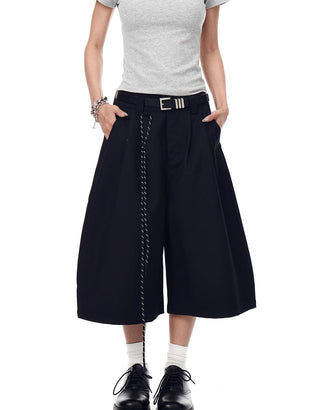 pleated cropped trousers