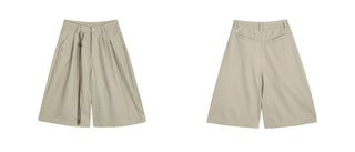 pleated cropped trousers