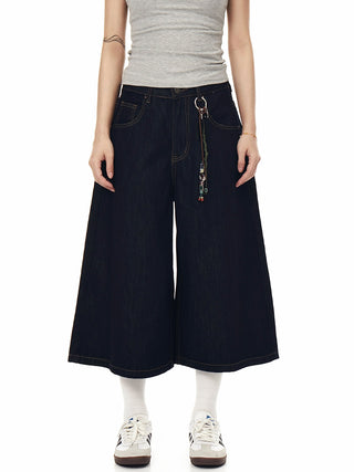 washed denim shorts