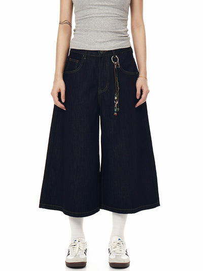 washed denim shorts