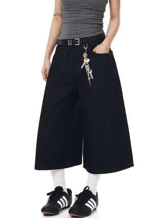 washed denim shorts