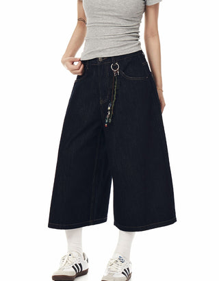 washed denim shorts