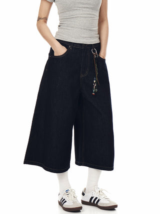 washed denim shorts
