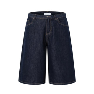 washed denim shorts