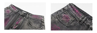 graffiti washed jeans