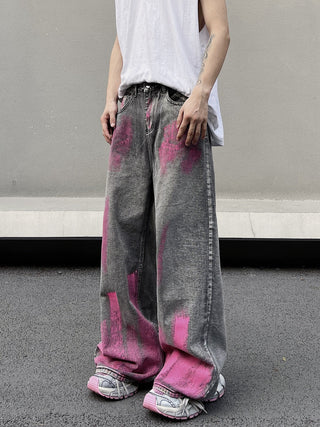 graffiti washed jeans