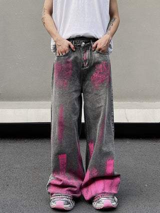graffiti washed jeans