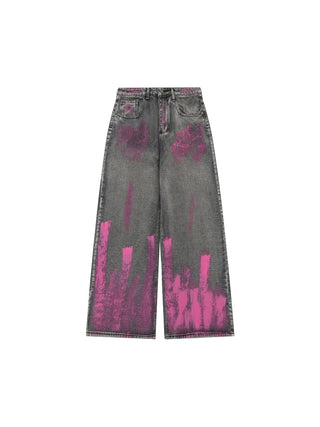 graffiti washed jeans