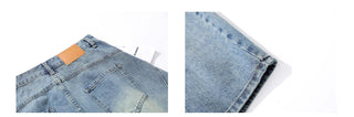 washed denim shorts